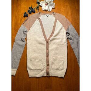 Madewell Womens Merino Wool Colorblock Cardigan Sweater S  Acadamia Corpcore